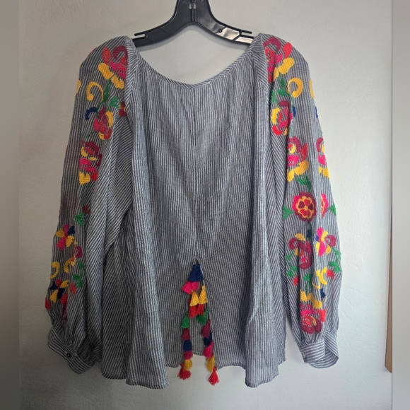 Anthropologie Embroidered Soleil Top by Floreat Size Large (Oversized) - Picture 6 of 6